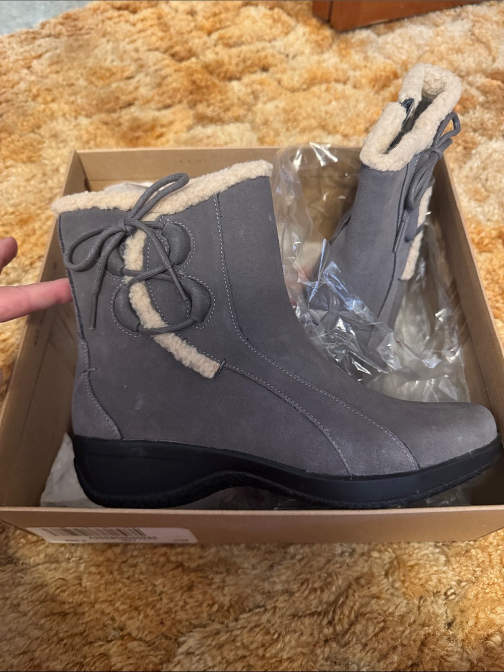 Clark’s grey boots